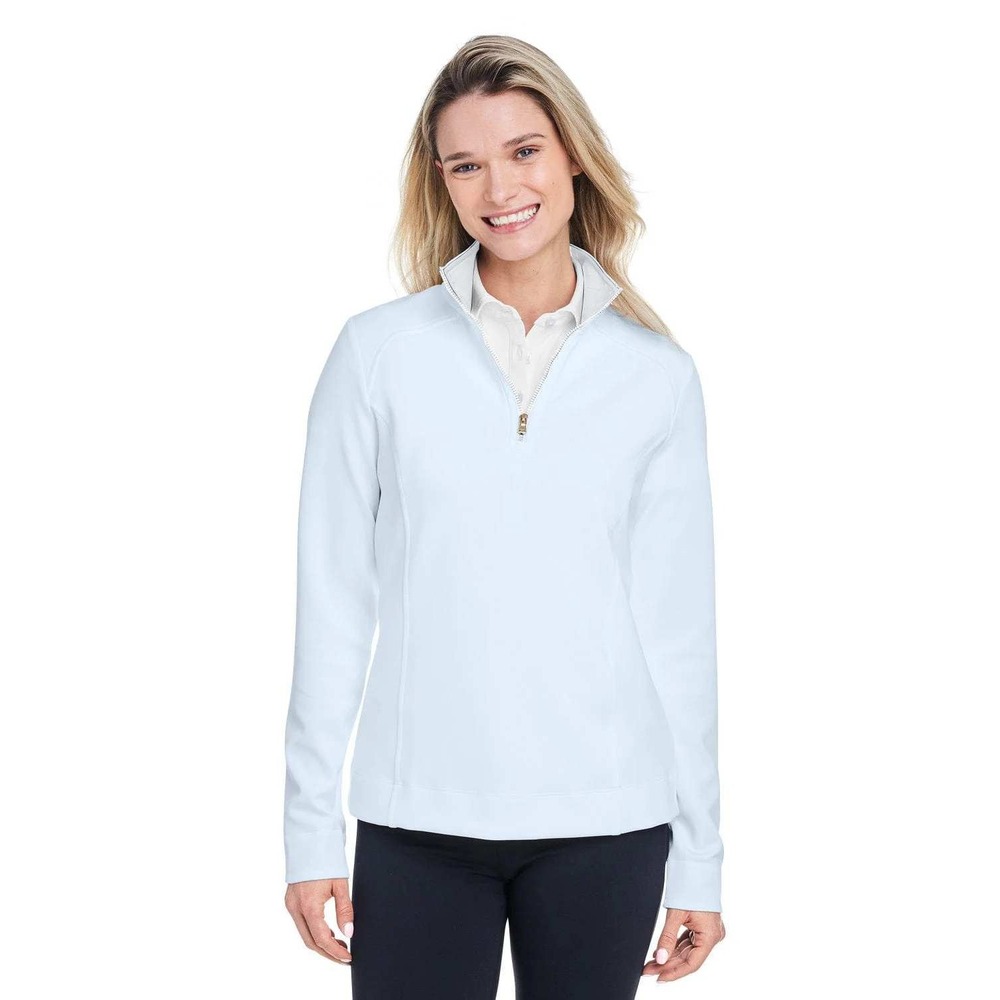 Fairway & Greene Womens Wells Quarter Zip Pullover Dream White Large NWT